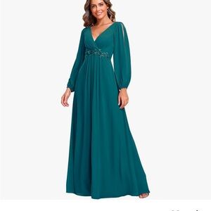 Elegant Teal Evening Gown
